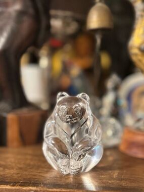 Steuben Glass BEAR Clear Crystal Figurine, Paperweight, 2 3/8"